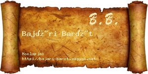 Bajári Barót névjegykártya